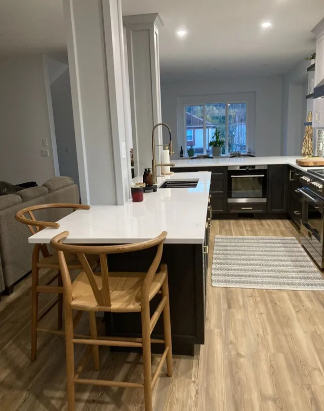 Finished open-concept kitchen renovation completed by Valart Solutions
